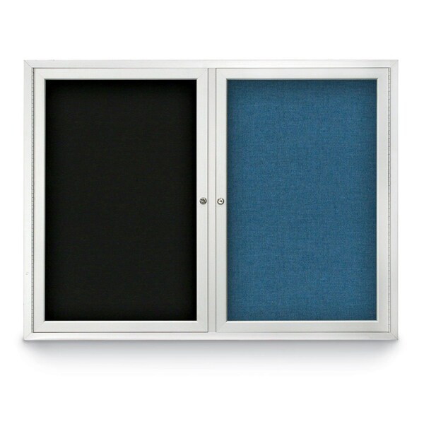 United Visual Products Corkboard, Cobalt/Satin, 36" x 36" UV403I-SATIN-COBACC - main